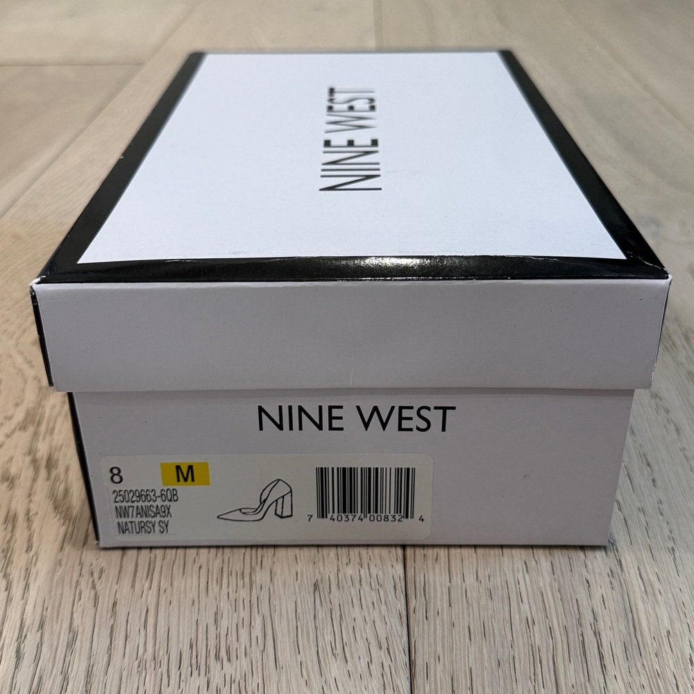 Nine West Anisa 9X Block Heel Pump in Size 8 Color Natural - Picture 9 of 14